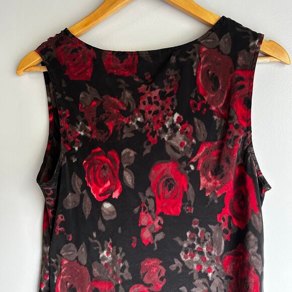 Vintage Talbots Silk Babydoll Y2K Top Whimsigoth Fairy Grunge Womens 4 Black Red - Picture 7 of 7